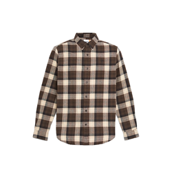 CAMICIA A QUADRI IN FLANELLA CHOCO BROWN